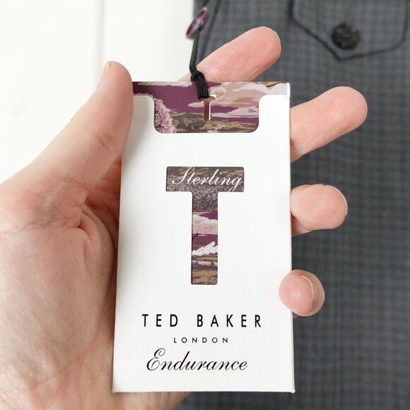 Ted Baker Endurance Sterling Small Checked Trouser Dress Pants Mens SZ 38L Gray - Picture 3 of 16